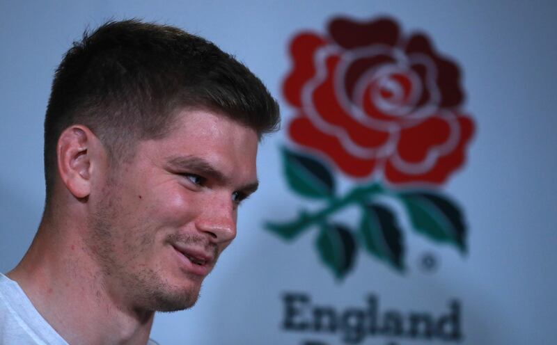 TOKYO, JAPAN - OCTOBER 31:  Owen Farrell, the England captain, faces the media during the England team announcement on October 31, 2019 in Tokyo, Japan. (Photo by David Rogers/Getty Images)