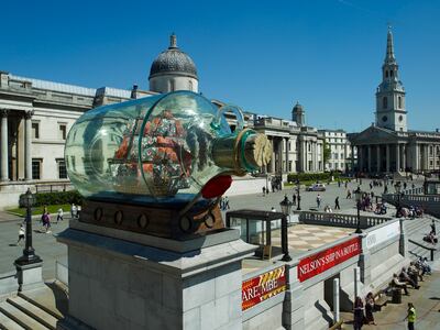 Yinka Shonibare's 'Nelson’s Ship in a Bottle' (2010) in Trafalgar Square, London. Photo: Stephen White & Co.