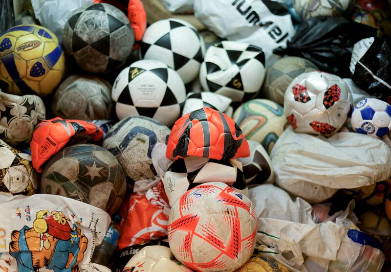 Cheap imports from China forced Mr Mahmoud to shift from the manufacture of footballs to mending them