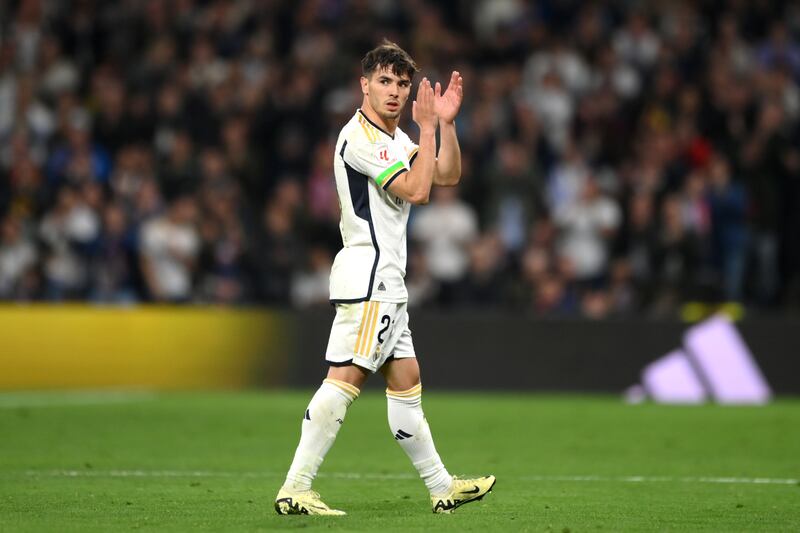 Brahim Diaz applauds the fans after being substituted. Getty Images