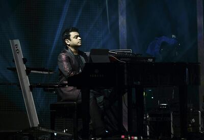 Bollywood music composer and singer AR Rahman performs at IIFA Rocks July 14, 2017 at the MetLife Stadium in East Rutherford, New Jersey during the 18th International Indian Film Academy (IIFA) Festival. (Photo by Jewel SAMAD / AFP)