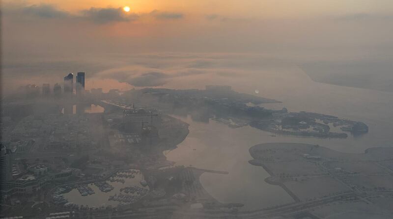 A misty start to Thursday, February 6, 2020 in Abu Dhabi. Alan Griffin / The National