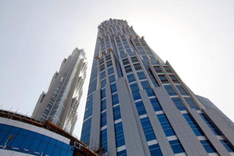 The JW Marriott Marquis Hotel under construction in Dubai will become the world's tallest hotel when complete. Sammy Dallal / The National