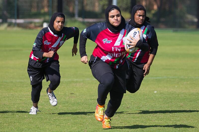 An Emirati Under 18 girls side will be the first female rugby team to represent the UAE when they take part in the Dubai Rugby Sevens. Courtesy Melissa Lear