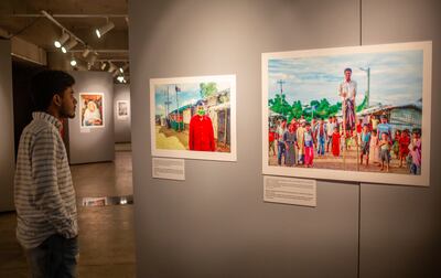 Photographs taken by 10 Rohingya photographers at a museum in Dhaka, Bangladesh, on June 20. EPA