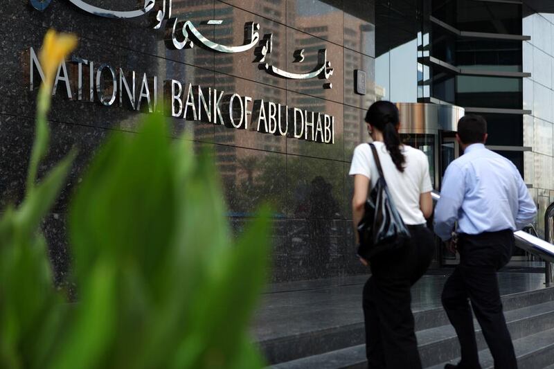 National Bank of Abu Dhabi's net income rose to Dh1.42 billion in the second quarter. Galen Clarke / The National