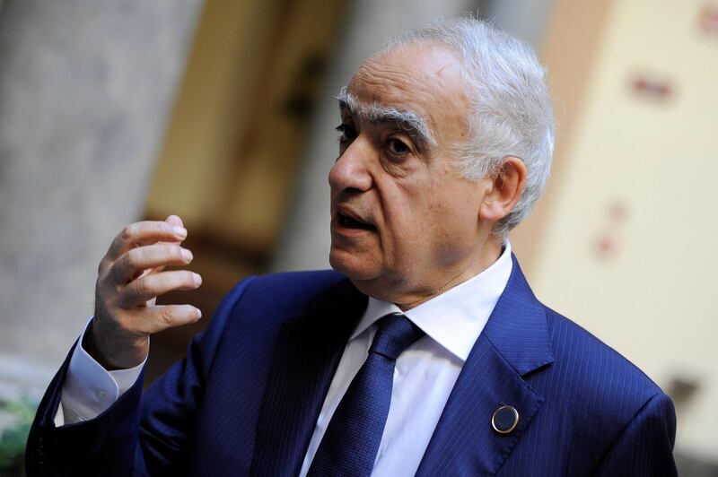 U.N. Envoy to Libya Ghassan Salame speaks during an interview with Reuters ahead of the first day of the international conference on Libya, in Palermo, Italy, November 12, 2018. REUTERS/Guglielmo Mangiapane