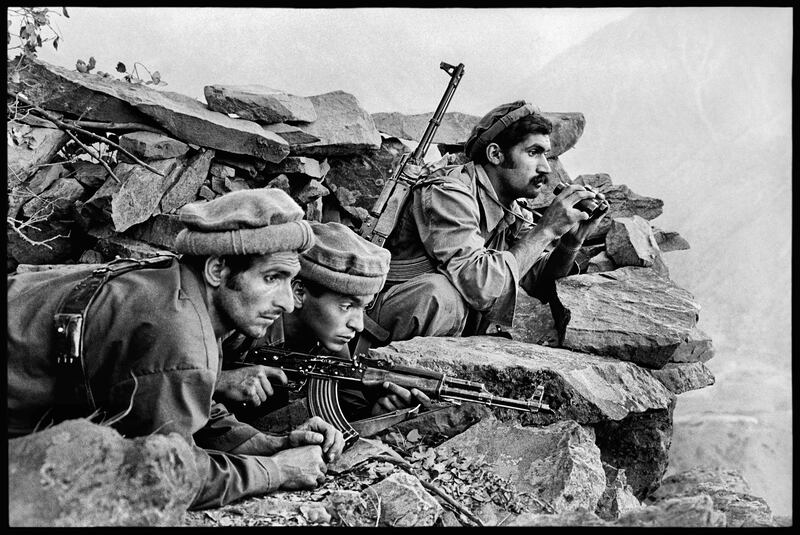 'Mujahideen Watch a Soviet Convoy. Nuristan, Afghanistan, 1979'.