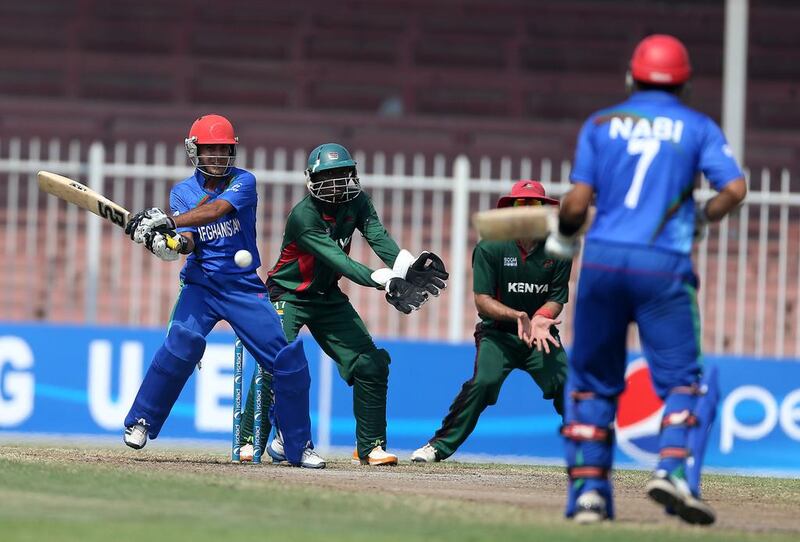 “This was the most important game in our cricket lives. Knowing if we won it, we would qualify for the World Cup, meant so much to us," said the Afghan captain, Mohammed Nabi (right). Pawan Sing / The National