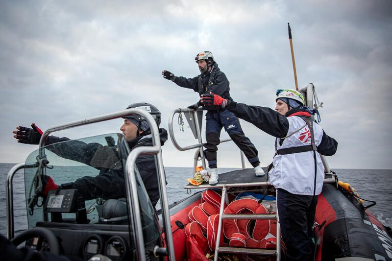 The MSF and SOS MEDITERRANEE teams were conducting simulation exercise of search and rescue at sea.