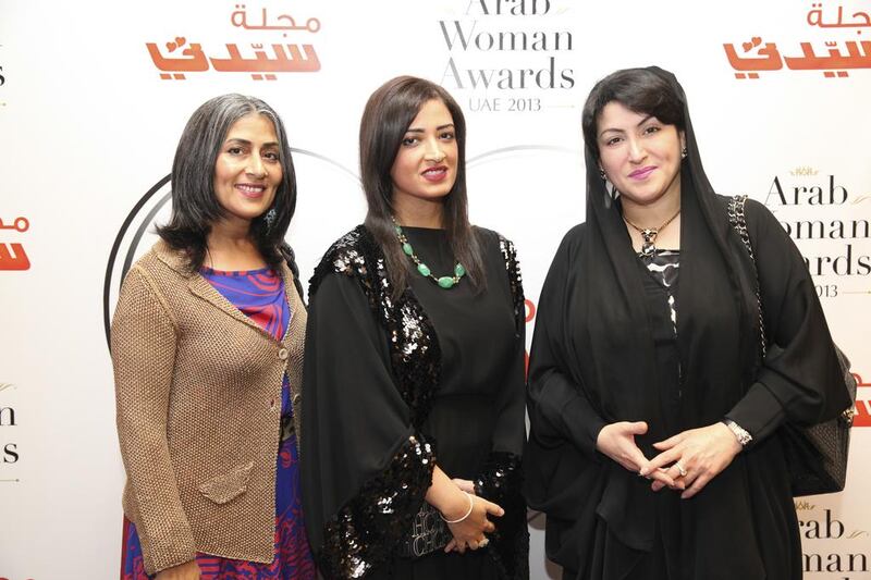 All an inspiration: left to right, breast cancer survivor Fakhria Lutfi, businesswoman Muna Al Gurg and dermatologist Dr Suad Loutfi. Courtesy Arab Woman Awards