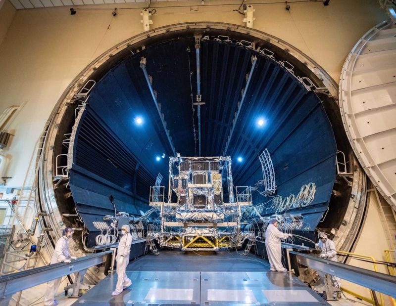 One of the SBIRS satellites undergoing testing in April 2020. Photo: Lockheed Martin