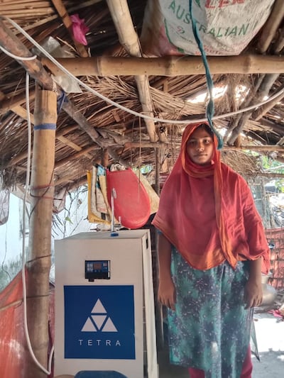 Families in three southern coastal villages of Bangladesh use the solar-powered desalination devices for clean drinking water. Photo: Tetra Private Limited