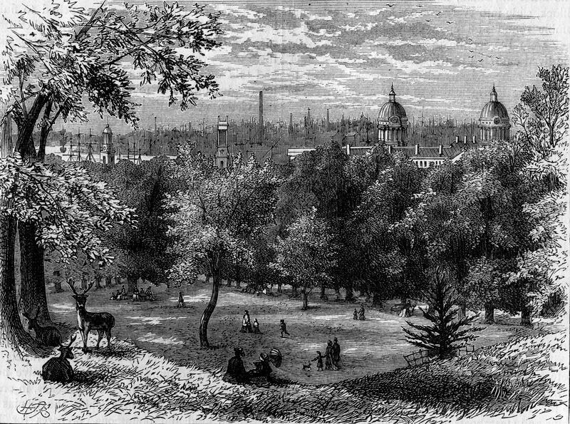 Crowds enjoy the view in Greenwich Park, London circa 1850.  (Photo by Epics/Getty Images)