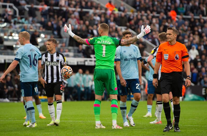 Vitaly Janelt 7: German helped make life difficult for Newcastle’s midfield with his pressing and workrate exemplary. EPA
