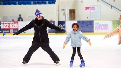 Children can glide on the ice rink at Zayed Sports City. Photo: Zayed Sports City