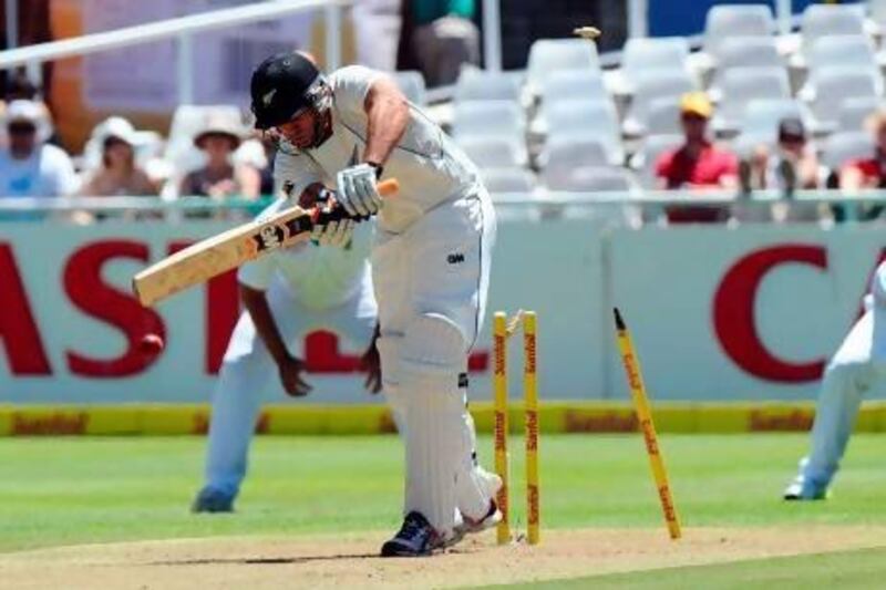 New Zealand's touring batsmen did not even play 20 overs of yesterday's play in Cape Town. Alexander Joe / AFP