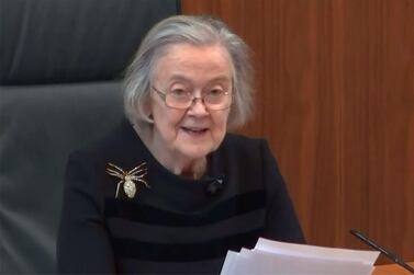 President of the Supreme Court Brenda Hale reading the court's judgement. Supreme Court/ AFP 