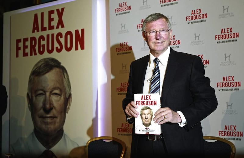 Sir Alex Ferguson at the launch of his new autobiography before a news conference at the Institute of Directors in London. Luke MacGregor / Reuters