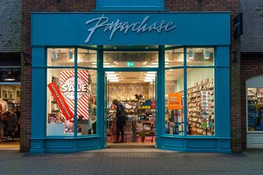 A Paperchase store in Ringwood in Hampshire, UK. The company has become the first retail casualty of Britain’s third lockdown. Alamy Stock Photo