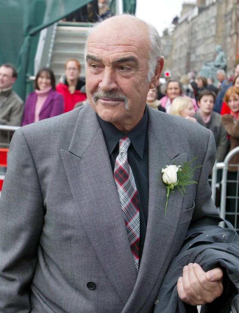 EDINBURGH, SCOTLAND ? OCTOBER 9: Actor Sean Connery takes part in the ?Riding? procession along the Royal Mile as the Queen arrives to make the formal opening for the Scottish Parliament on October 9, 2004 in Edinburgh, Scotland. The ambitious building was designed by architect Enric Miralles was completed three years late and cost GBP431 million. (Photo by Christopher Furlong/Getty Images)