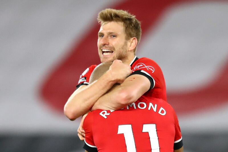Southampton's Stuart Armstrong celebrates scoring their second goal in the win against Newcastle. Reuters