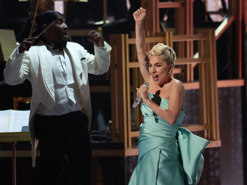 Lady Gaga performs the song 'Love for Sale' from her album of the same name, with Tony Bennett, during the 64th Annual Grammy Awards in Las Vegas, US. Reuters