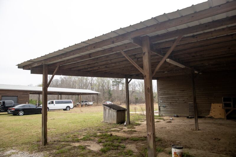 The shed area where Maggie's body was found. AP