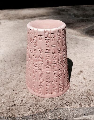 King Hammurabi Half-Barrel Inscription. Photo: Etsy / Jeremiah Peterson