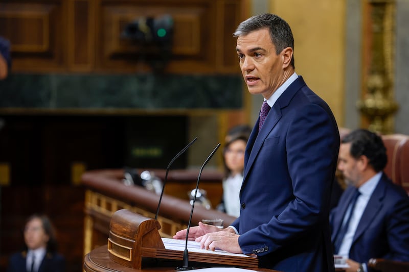 Spanish Prime Minister Pedro Sanchez announces that Spain will recognise the state of Palestine. EPA