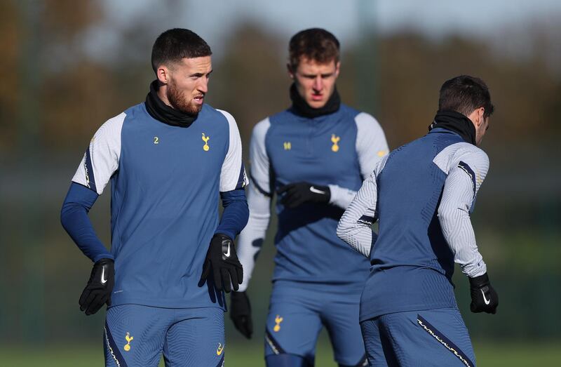 ENFIELD, ENGLAND - NOVEMBER 04: Matt Doherty of Tottenham Hotspur during the Tottenham Hotspur training session ahead of the UEFA Europa League Group J stage match between Tottenham Hotspur and PFC Ludogorets Razgrad at Tottenham Hotspur Training Centre on November 04, 2020 in Enfield, England. (Photo by Tottenham Hotspur FC/Tottenham Hotspur FC via Getty Images)