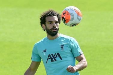 LIVERPOOL, ENGLAND - MAY 27: (THE SUN OUT, THE SUN ON SUNDAY OUT) Mohamed Salah of Liverpool during a training session at Melwood Training Ground on May 27, 2020 in Liverpool, England. (Photo by John Powell/Liverpool FC via Getty Images)