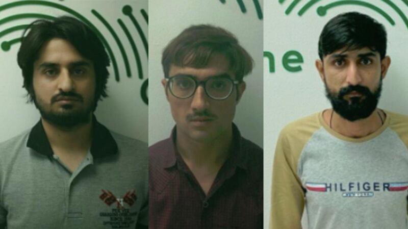 A composite photo of three men Dubai Police said flouted laws during the coronavirus pandemic. Photos Courtesy Dubai Police