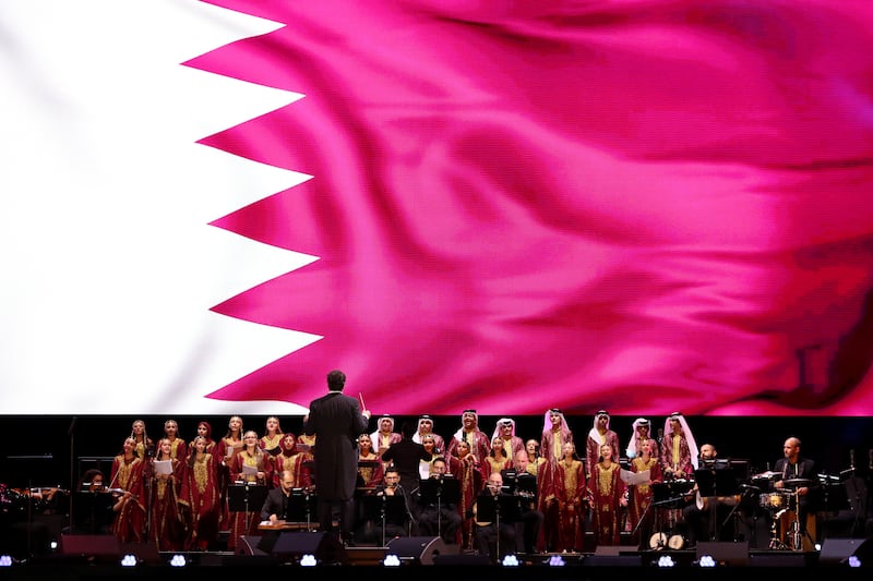 A musical performance for Qatar Day at Jubilee Park, Expo 2020 Dubai