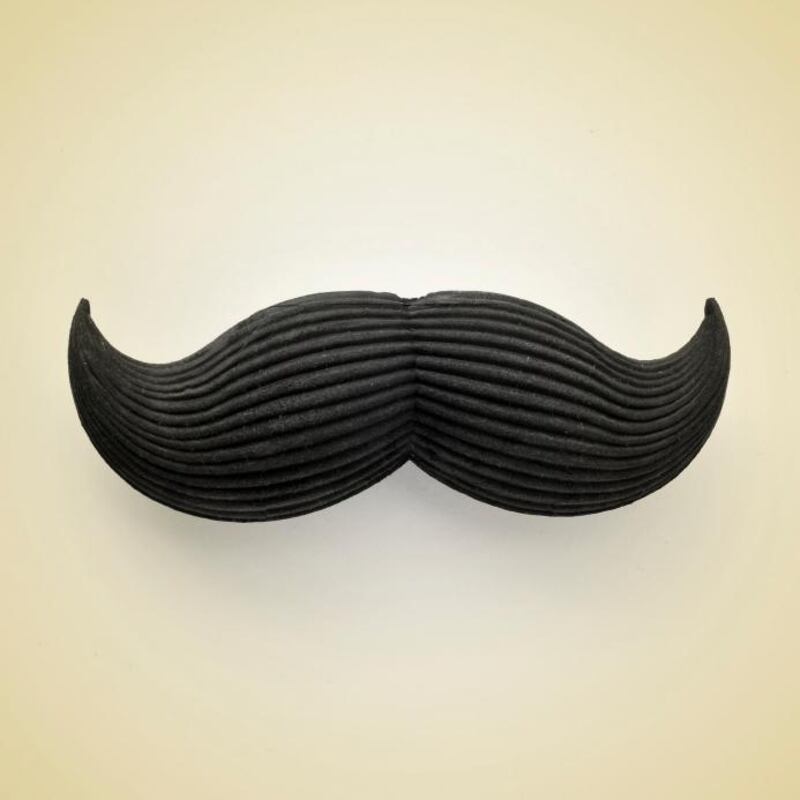 a mustache on a beige background depicting a gentleman, with a retro effect (iStockphoto.com)