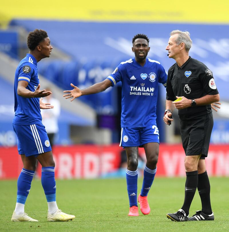 Demarai Gray - 6: Free kick hit the top of the wall as Leicester pressed. Looked lively. Getty