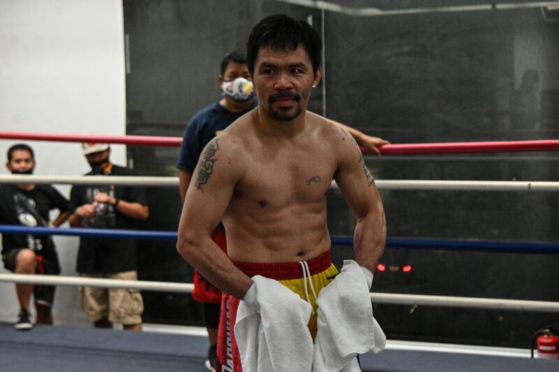Manny Pacquiao in training.