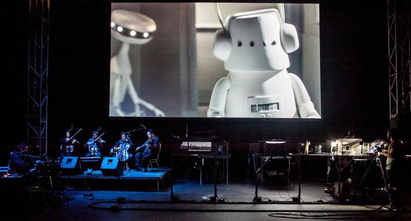 Kid Koala performs Nufonia Must Fall with The Afiara Quartet at the Noorderzon Performing Arts Festival in Groningen, the Netherlands in 2014. Courtesy Pierre Borasci 