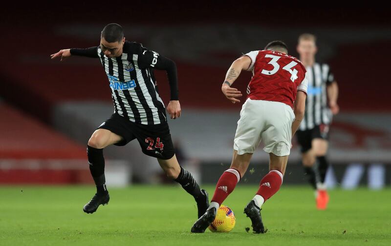 Miguel Almiron 6 – Started brightly and was always looking to be on the ball, the only Newcastle player who looked capable of driving into the Arsenal half with intent. So often isolated, he looked the best player in a poor team. PA