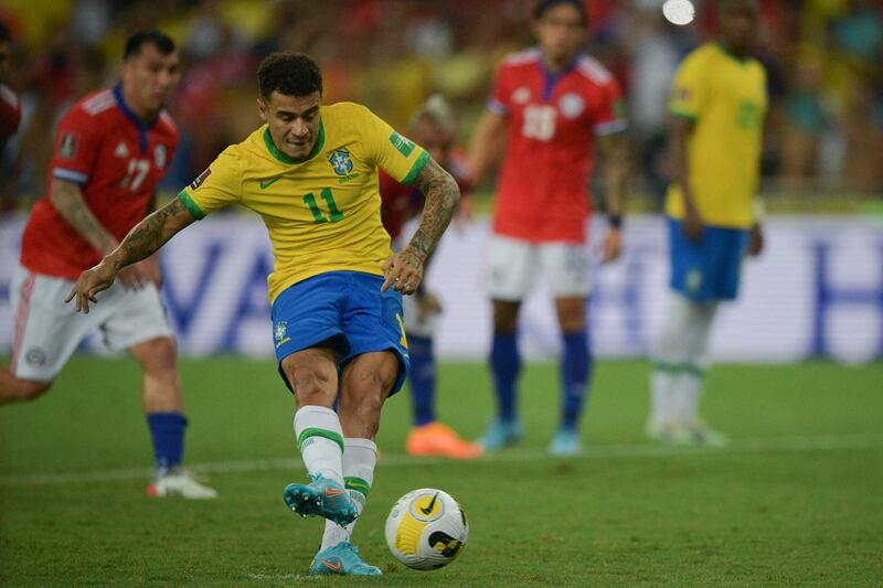 March 24, 2022. Brazil 4 (Neymar pen 44', Vinicius Junior 45'+1', Coutinho pen 72', Richarlison 90'+1') Chile 0: Former  Flamengo player Vinicius Junior celebrated a return to the Maracana stadium with his first international goal. "At the Maracana with my family, there was nowhere better to score my first international goal," he said. "I'm very happy. It's our last game in Brazil before the World Cup and we are going to thank the fans." AFP