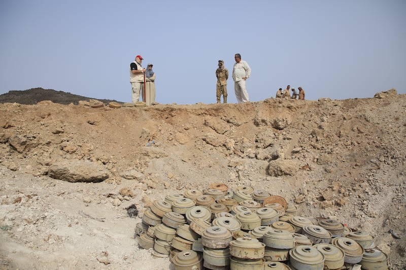 The demining is carried out by 32 teams of Yemenis, who have been through comprehensive training.