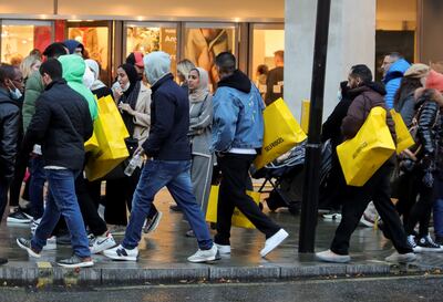 Shoppers on Black Friday in the West End shopping district of London. Reuters