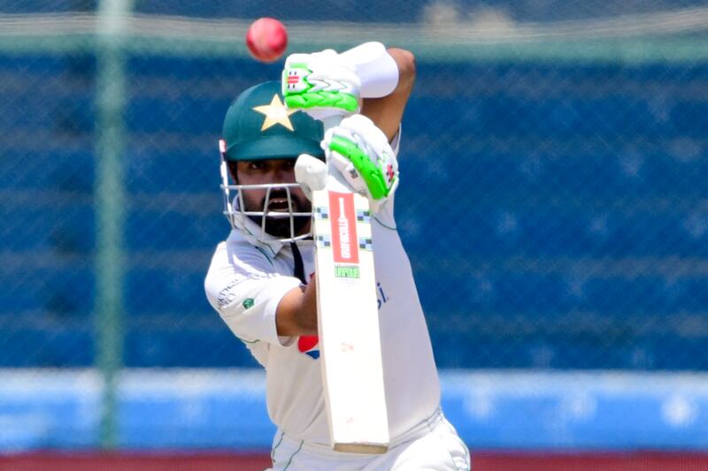 Pakistan's captain Babar Azam fell four short of a double century on the final day of the second Test against Australia at the National Cricket Stadium in Karachi on Wednesday, March 16, 2022. AFP