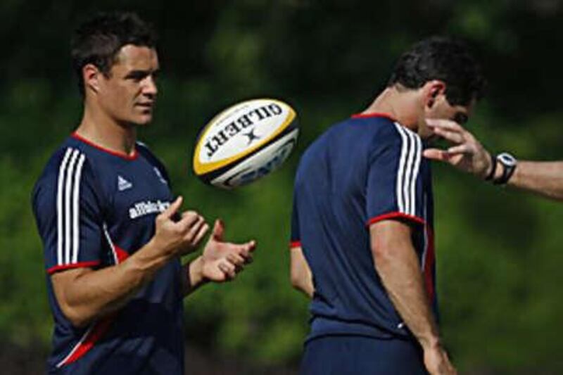 Dan Carter, left, has shifted to centre to allow Stephen Donald to take control of the backs against Australia.