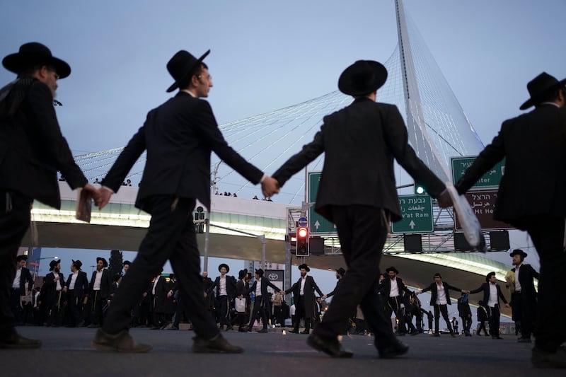Ultra-Orthodox Jews in Israel have long protested against military service. AP
