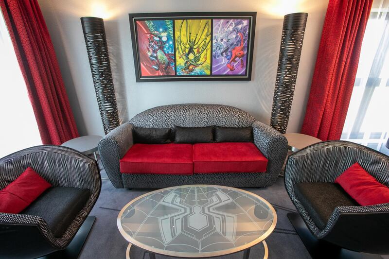 The Spider-Man Suite inspired by the superhero at Disney's Hotel New York - The Art of Marvel. Getty Images