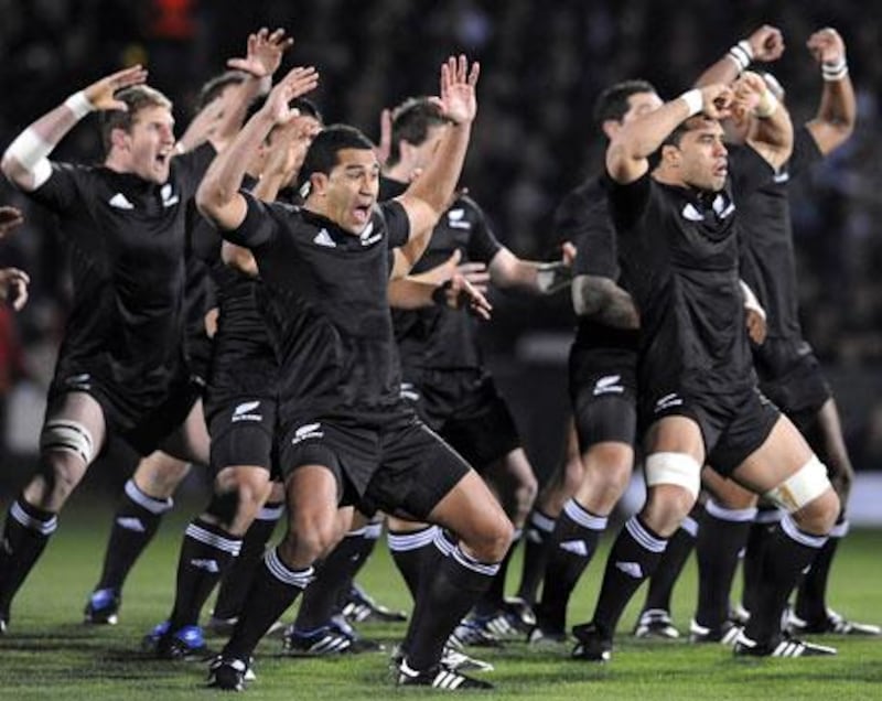 New Zealand seen in their iconic all black outfit.