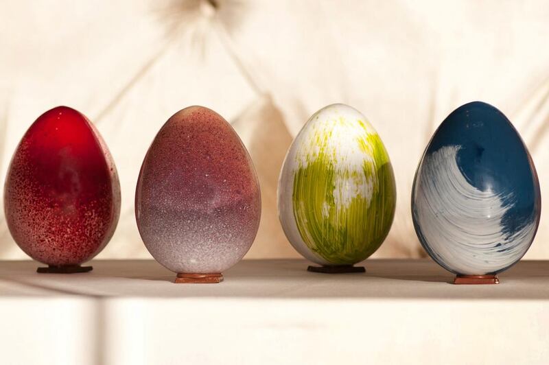 Bespoke hand-crafted Easter eggs at The Waldorf Astoria, Ras Al Khaimah. Courtesy The Waldorf Astoria, Ras Al Khaimah