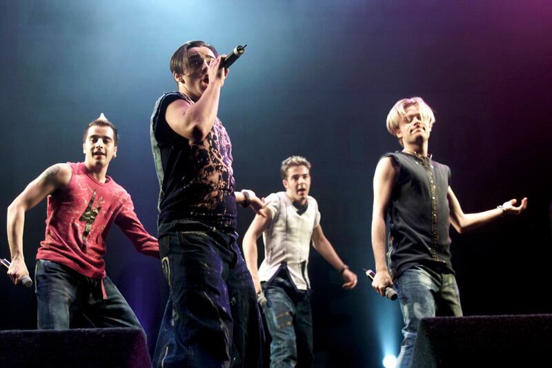 Boy band A1 on their Smash Hits Tour in the UK. Photo by Jon Super