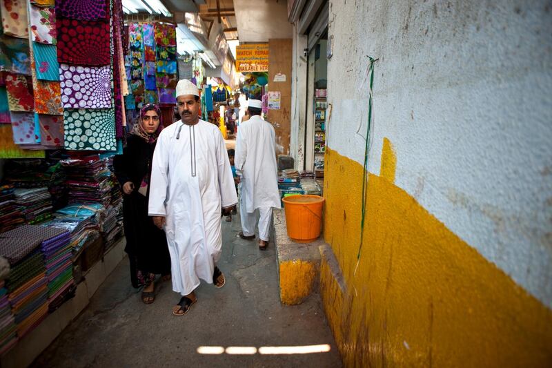 Daily bustle goes on in and around the historic Mutrah Souk in downtown Muscat, the capital of the Sultanate of Oman on Wednesday, Oct. 12, 2011. (Silvia Razgova / The National)

